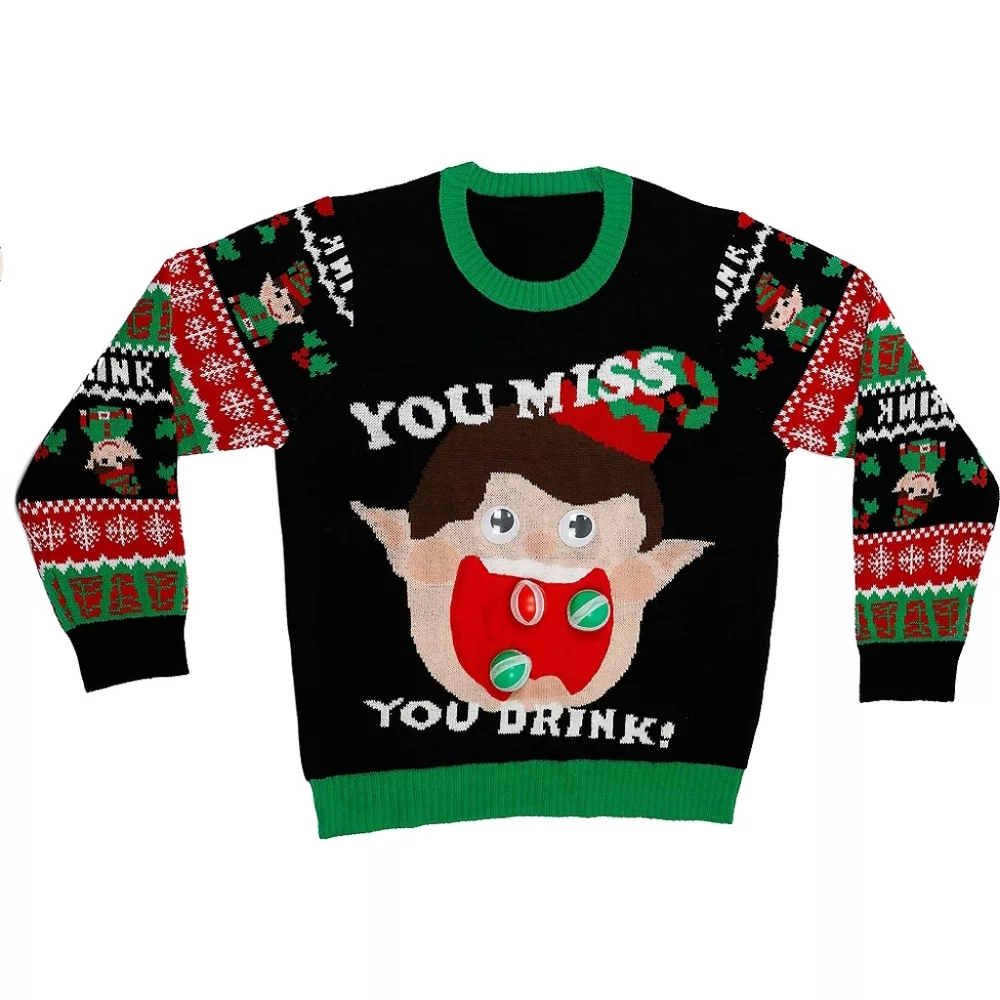 Ugly Christmas Sweater + Elf Drinking Game